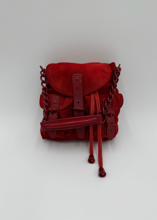 Balenciaga Borsa Vintage in Suede Mini Rossa
