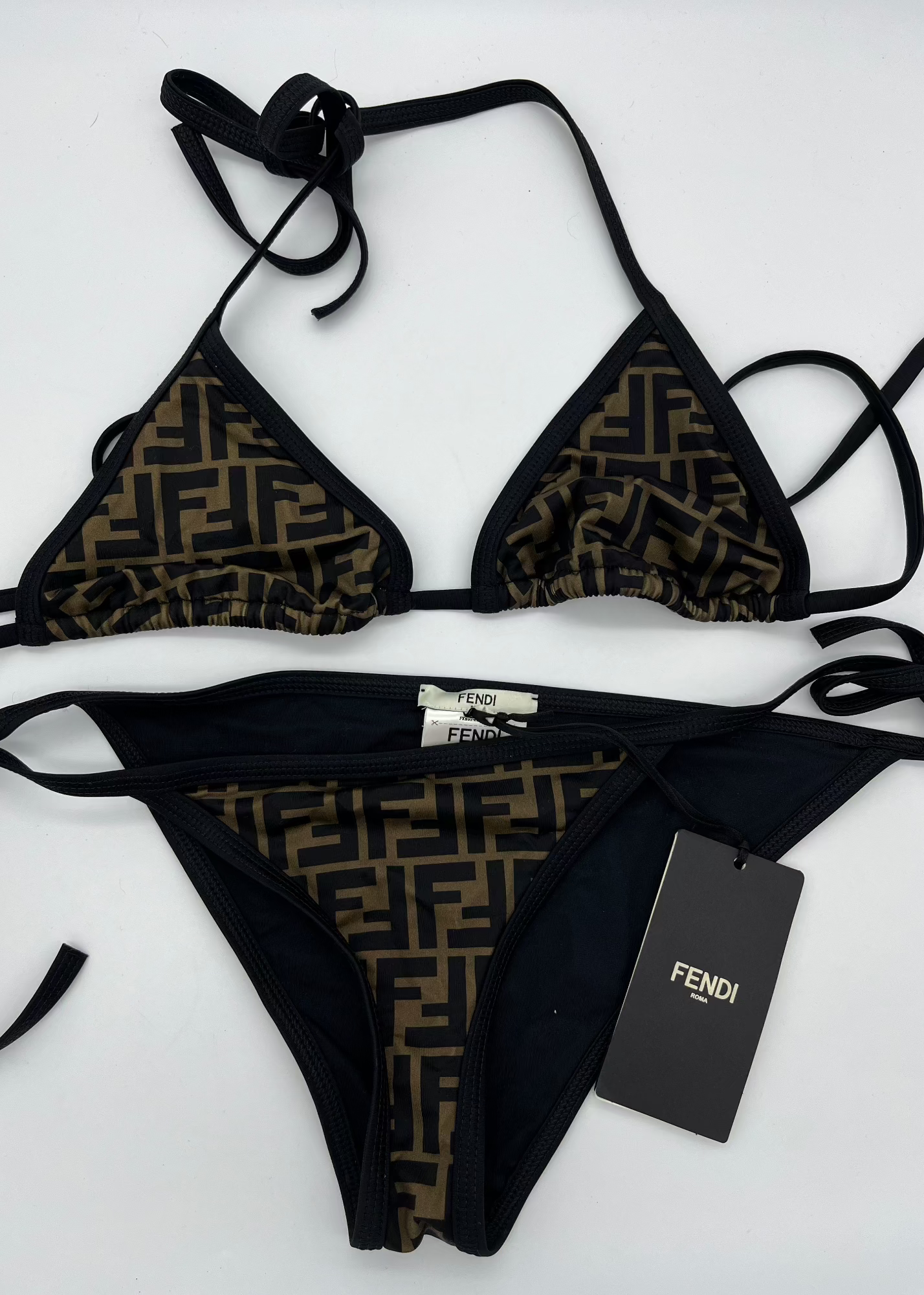 Bikini Fendi nero logo