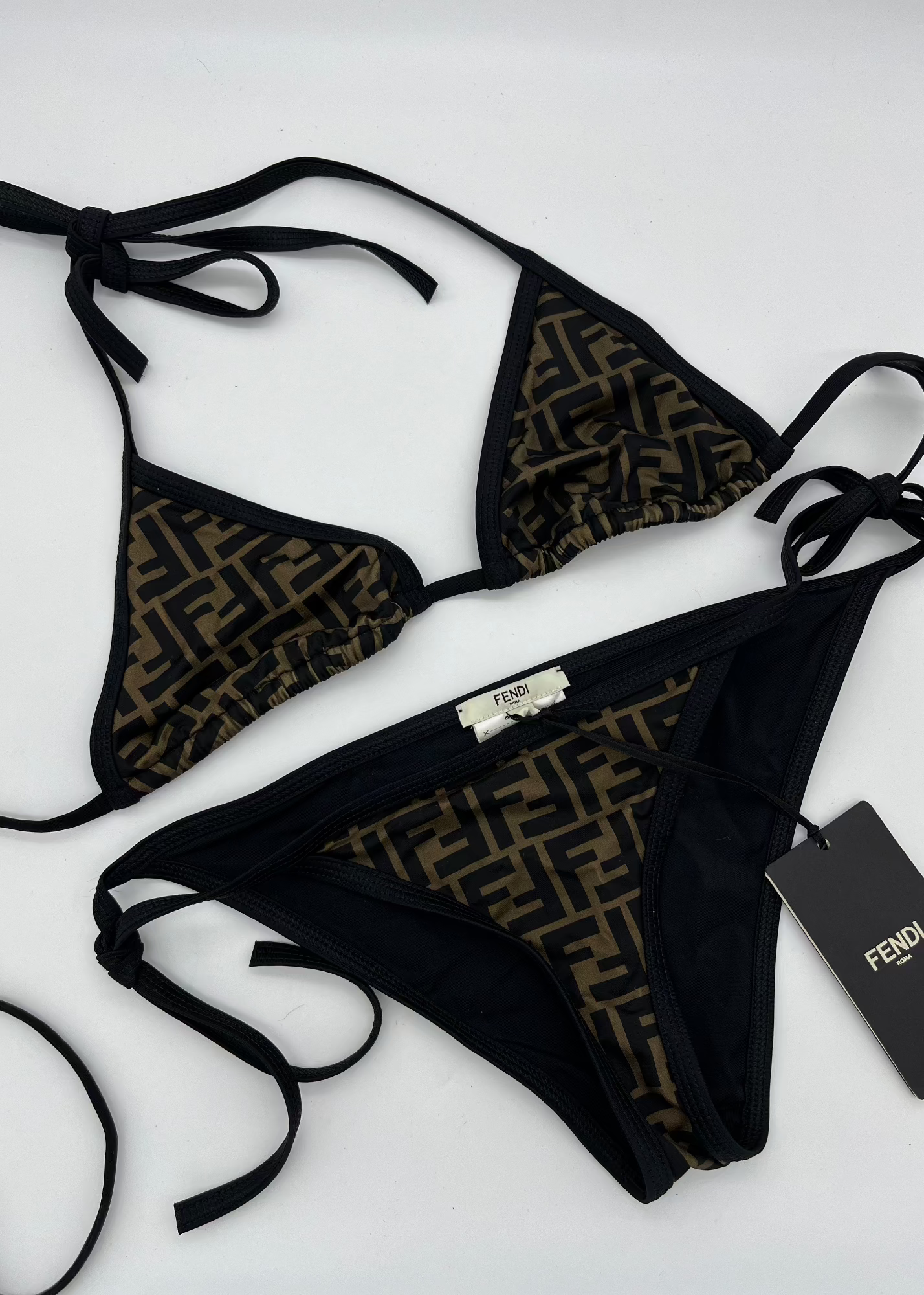 Bikini Fendi nero logo