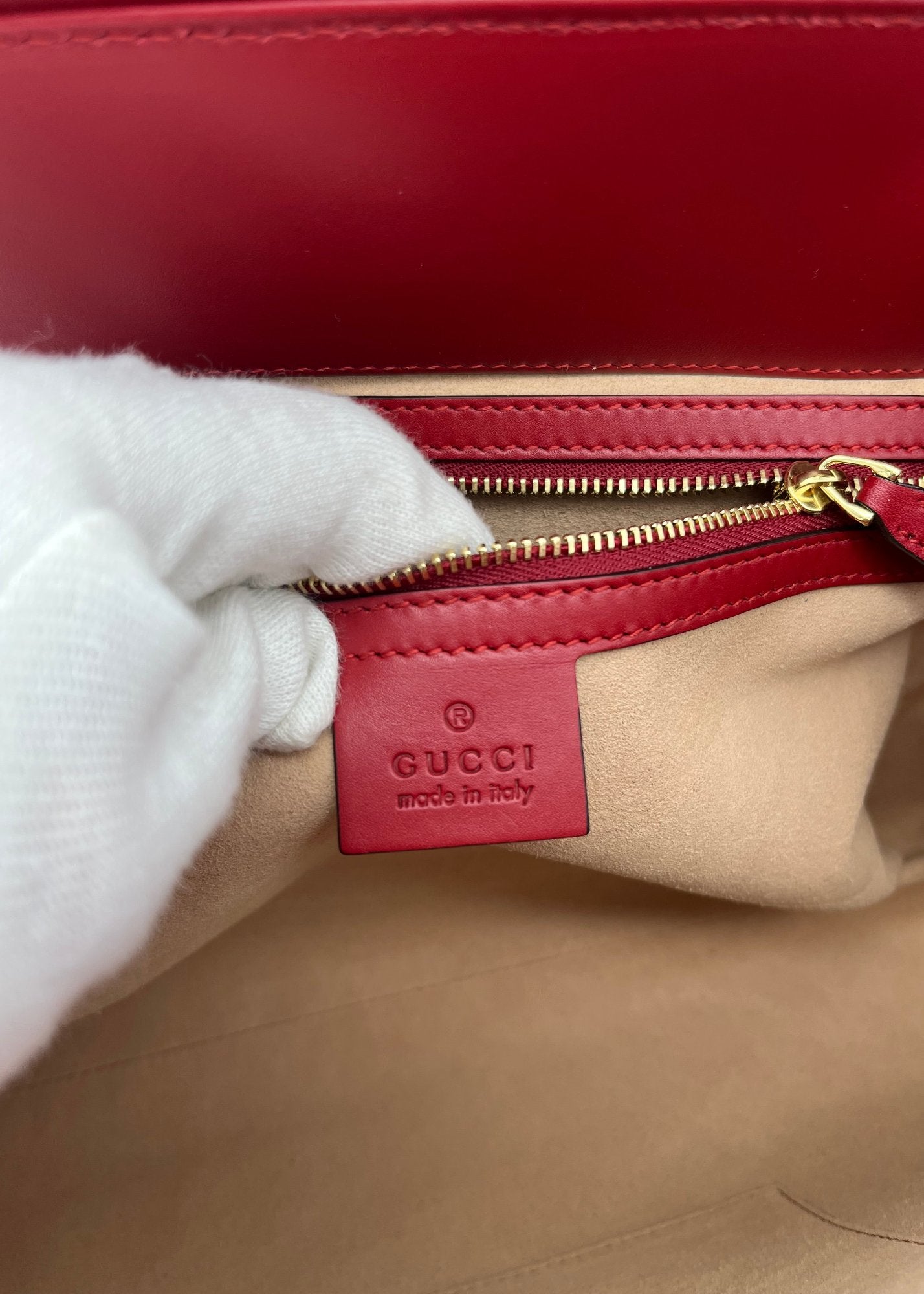 Gucci Borsa Nymphaea Doppio manico Bamboo Rossa