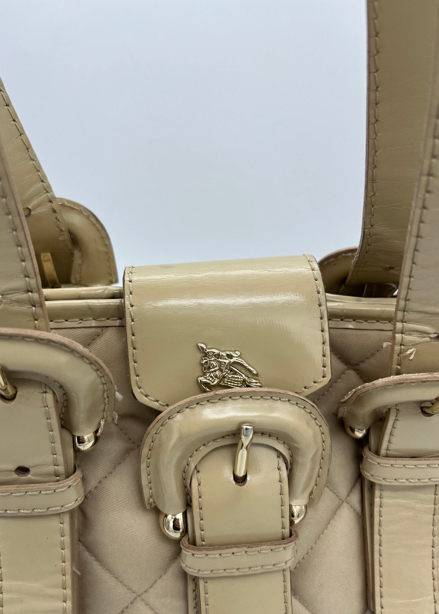 Burberry Borsa Tote a Spalla Vintage Beige