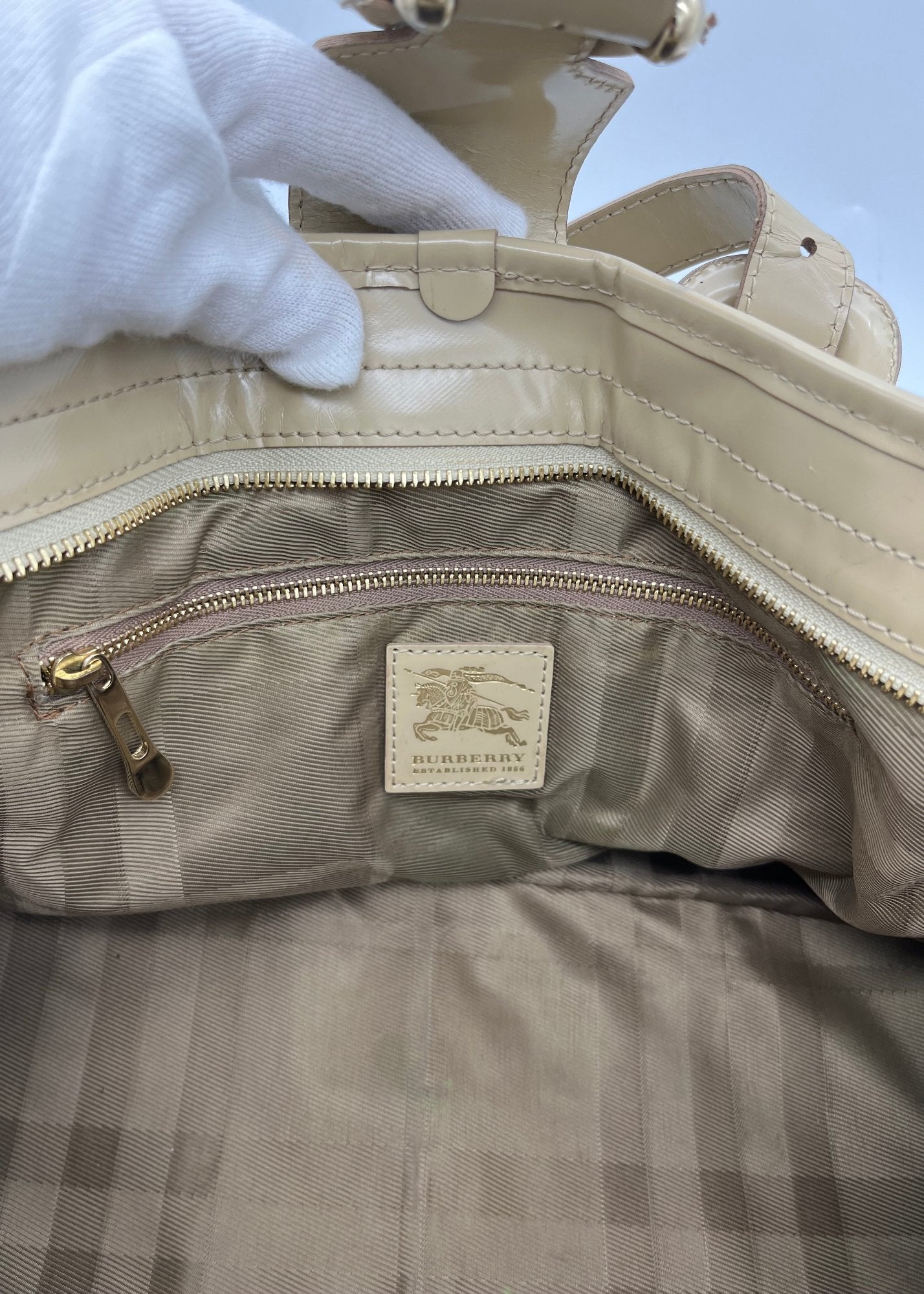 Burberry Borsa Tote a Spalla Vintage Beige