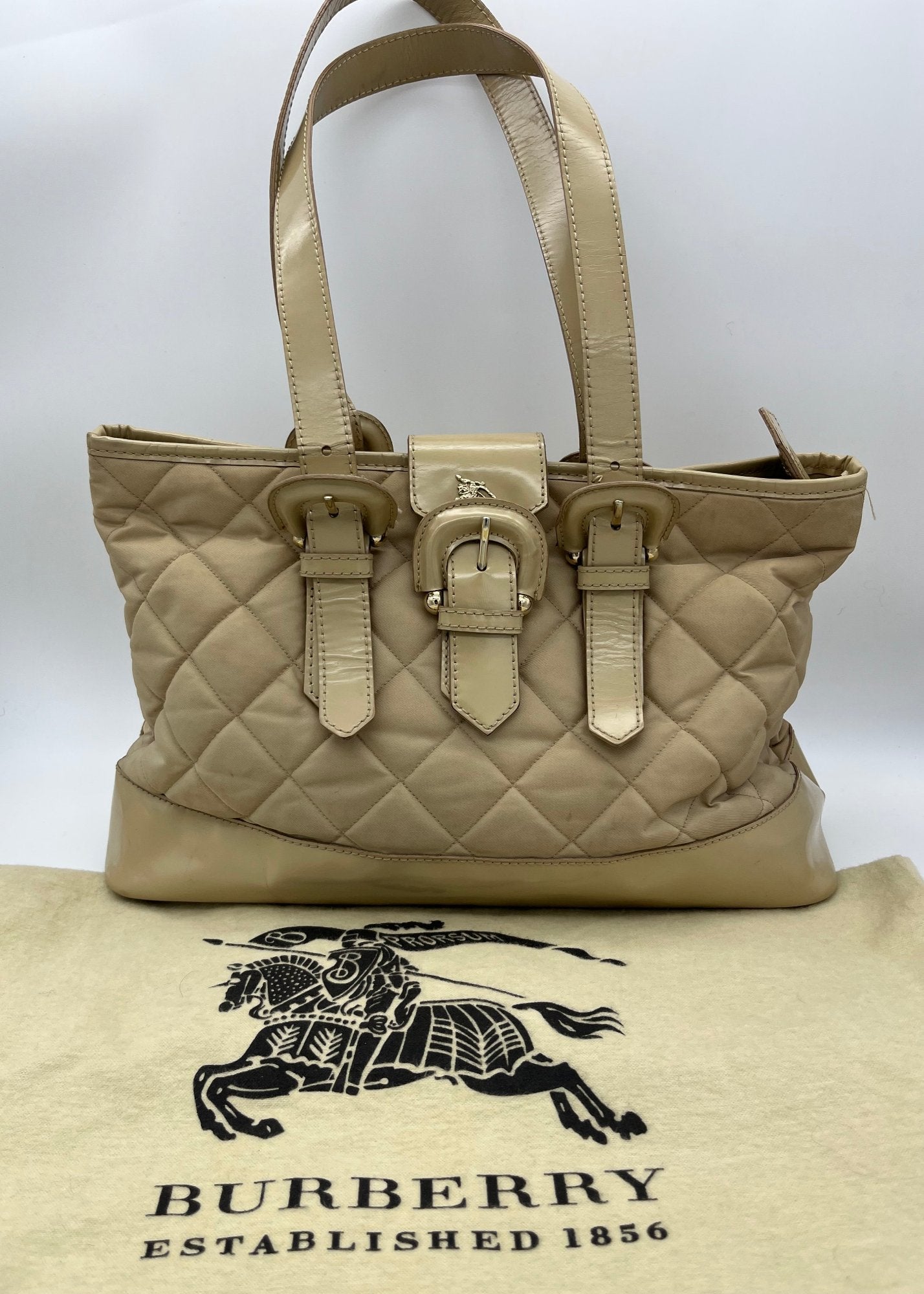 Burberry Borsa Tote a Spalla Vintage Beige