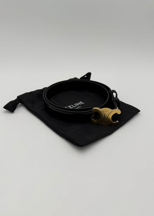 Celine Cintura Triomphe Media in Pelle Taurillon 75 Nera
