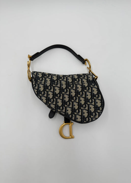 Dior Borsa Saddle con Tracolla Jacquard Dior Oblique Mini
