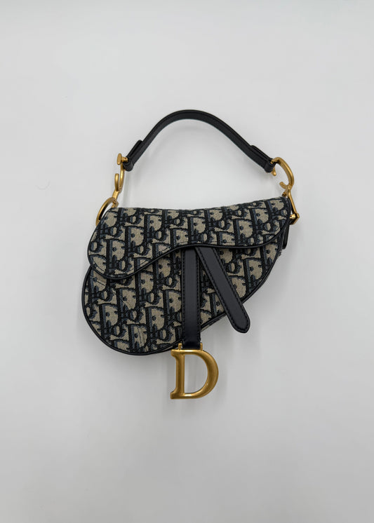 Dior Borsa Saddle con Tracolla Jacquard Dior Oblique Mini