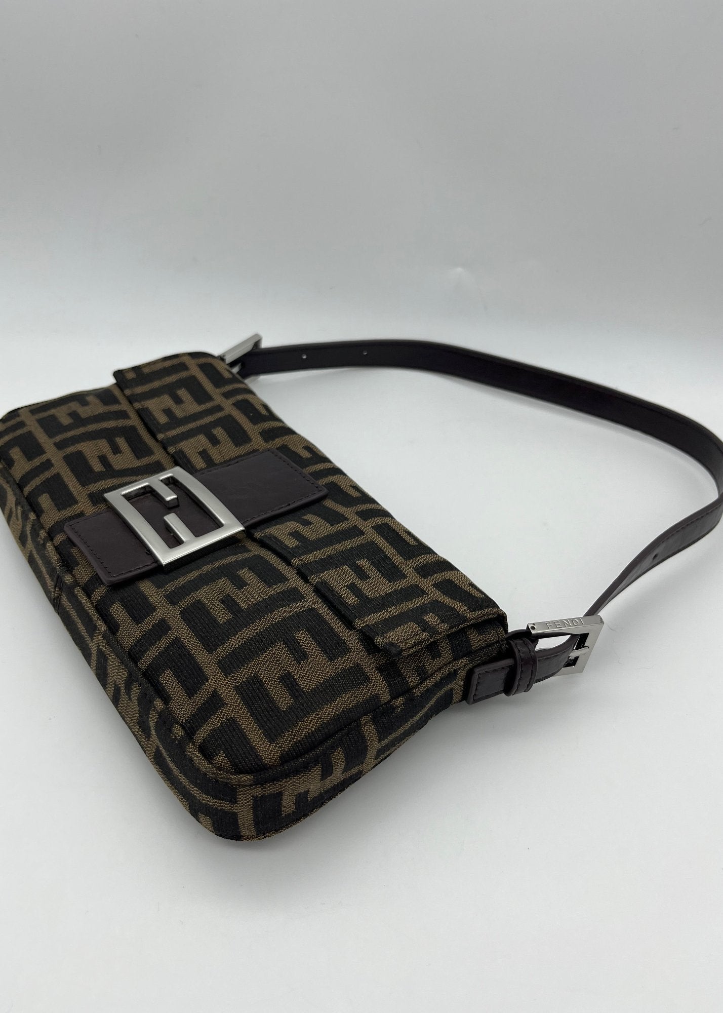 Fendi Borsa Baguette Zucca Vintage Marrone