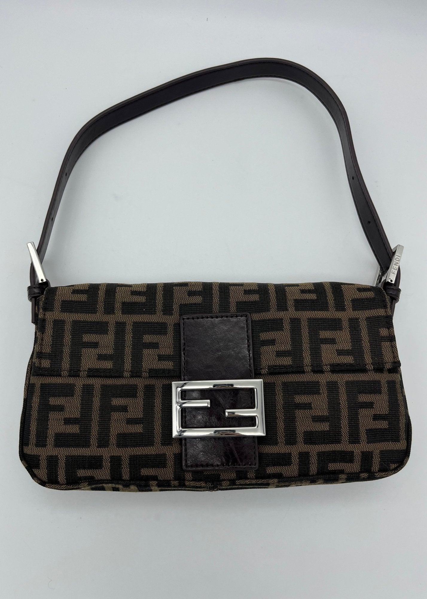 Fendi Borsa Baguette Zucca Vintage Marrone