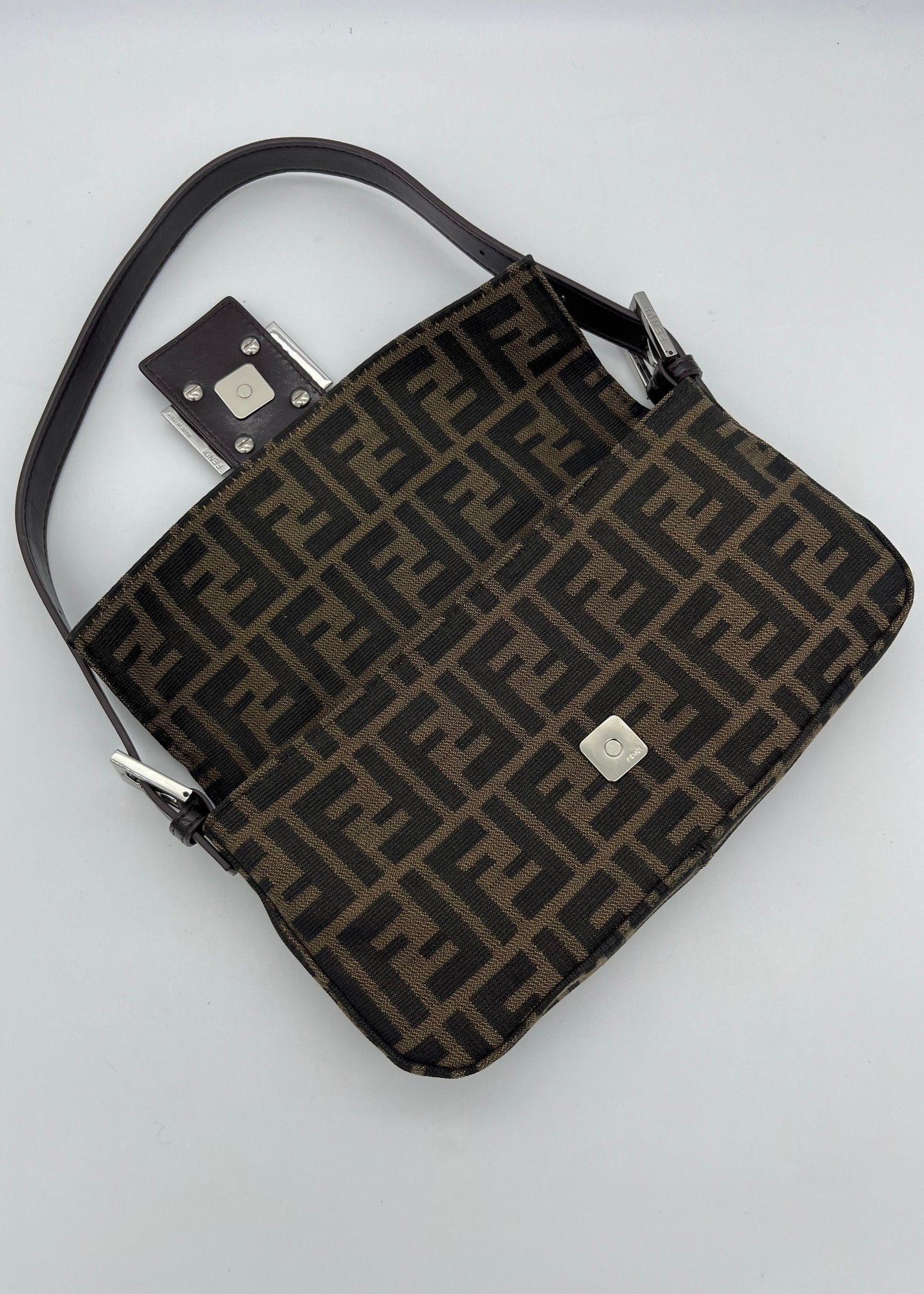 Fendi Borsa Baguette Zucca Vintage Marrone