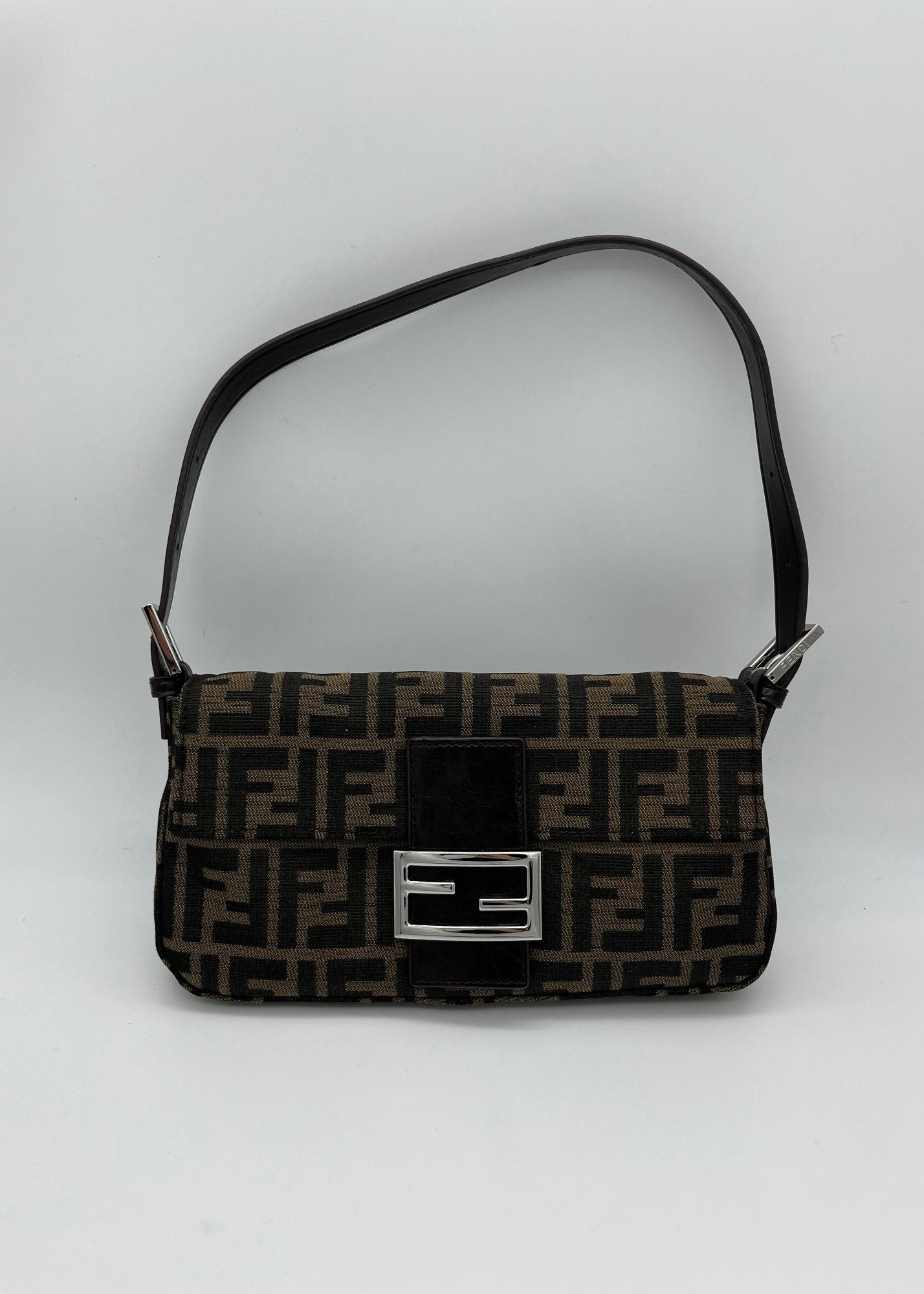 Fendi Borsa Baguette Zucca Vintage Marrone