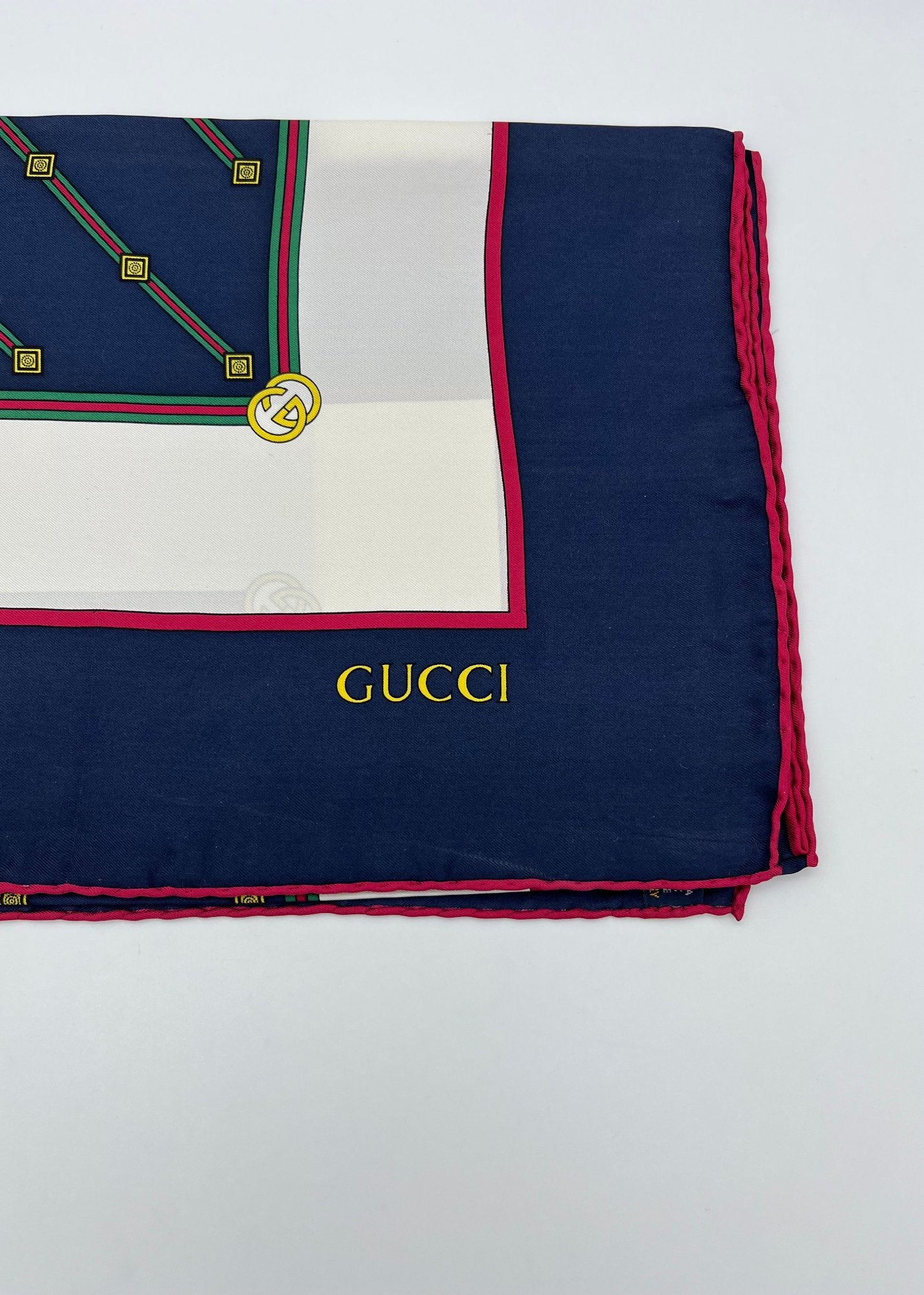 Gucci Foulard in Seta Vintage Blu