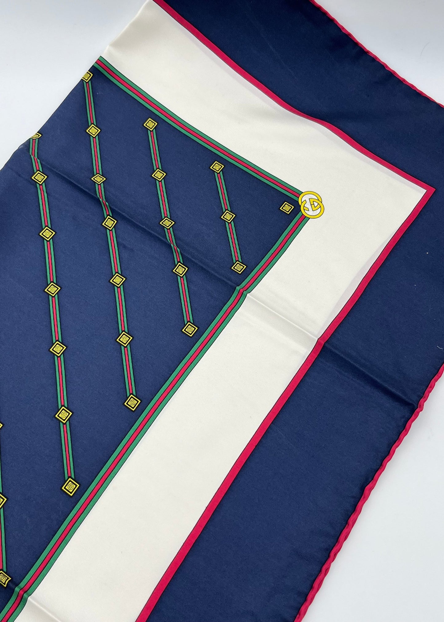 Gucci Foulard in Seta Vintage Blu