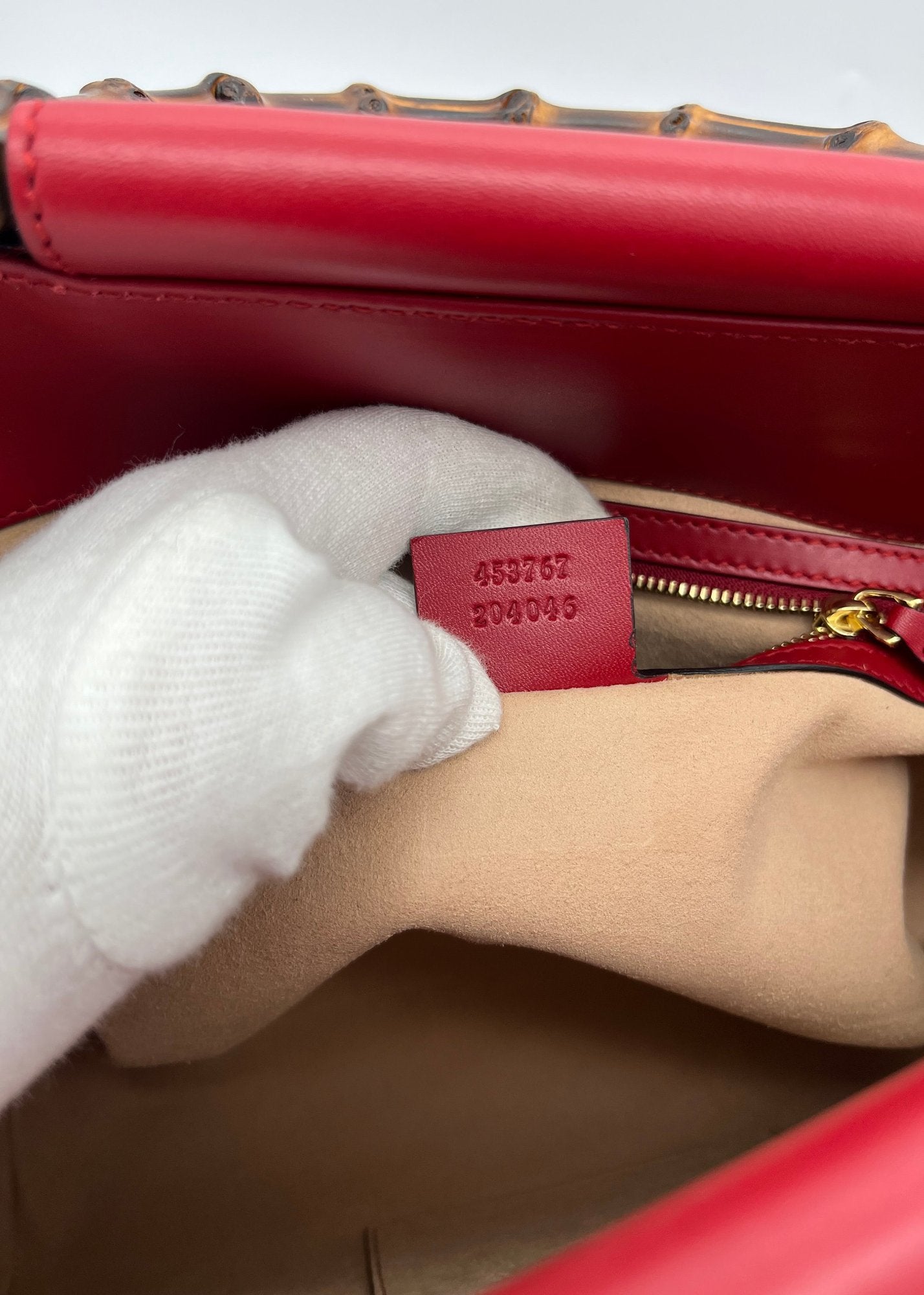 Gucci Borsa Nymphaea Doppio manico Bamboo Rossa