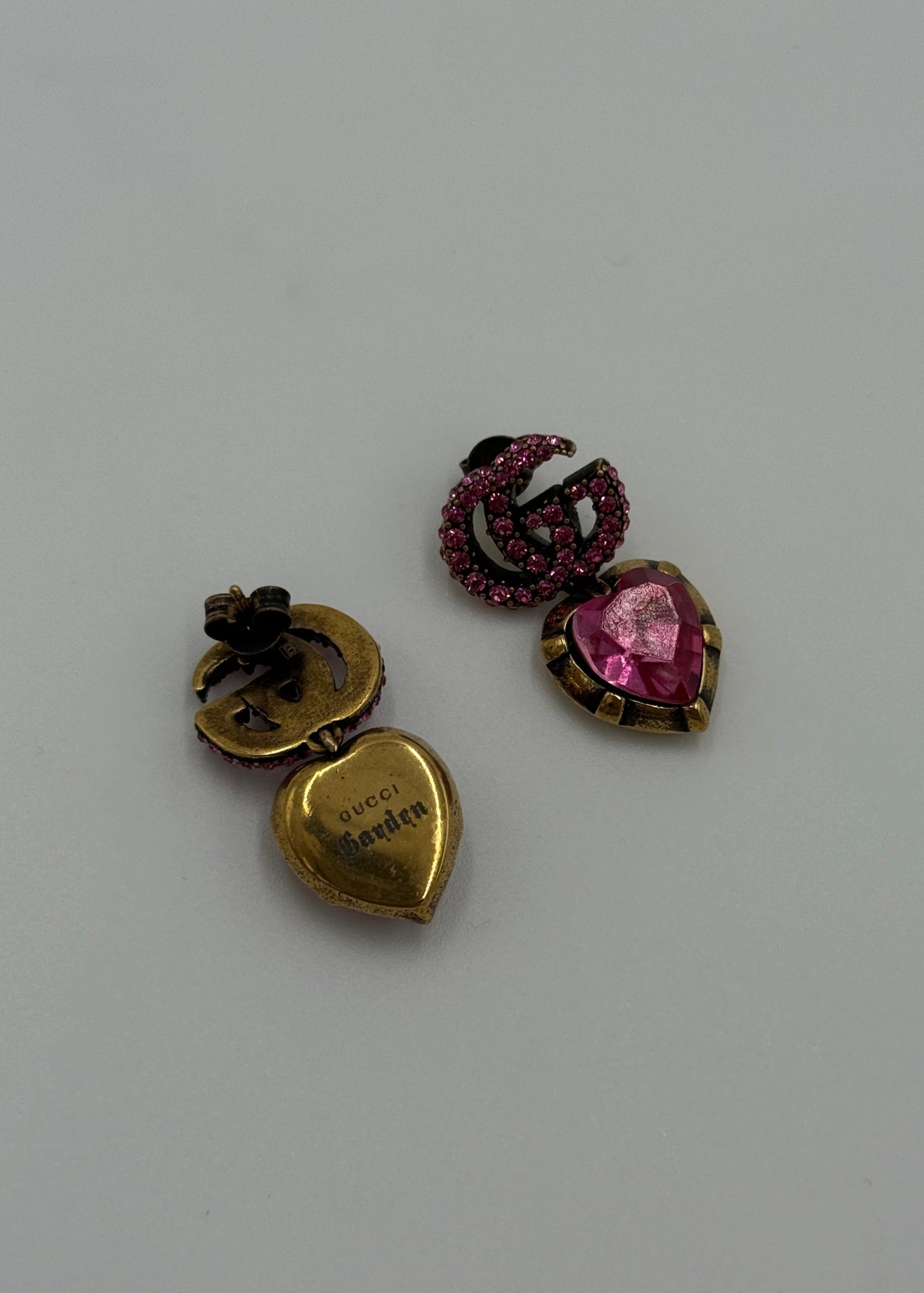 Gucci Orecchini GG Marmont con Cristalli Rosa