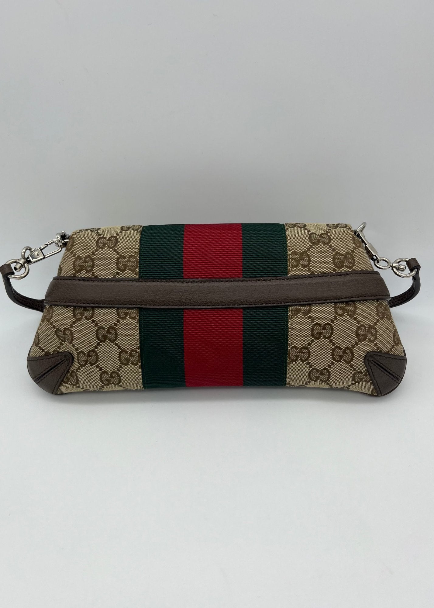 Gucci Borsa Horsebit Chain in Tela Marrone