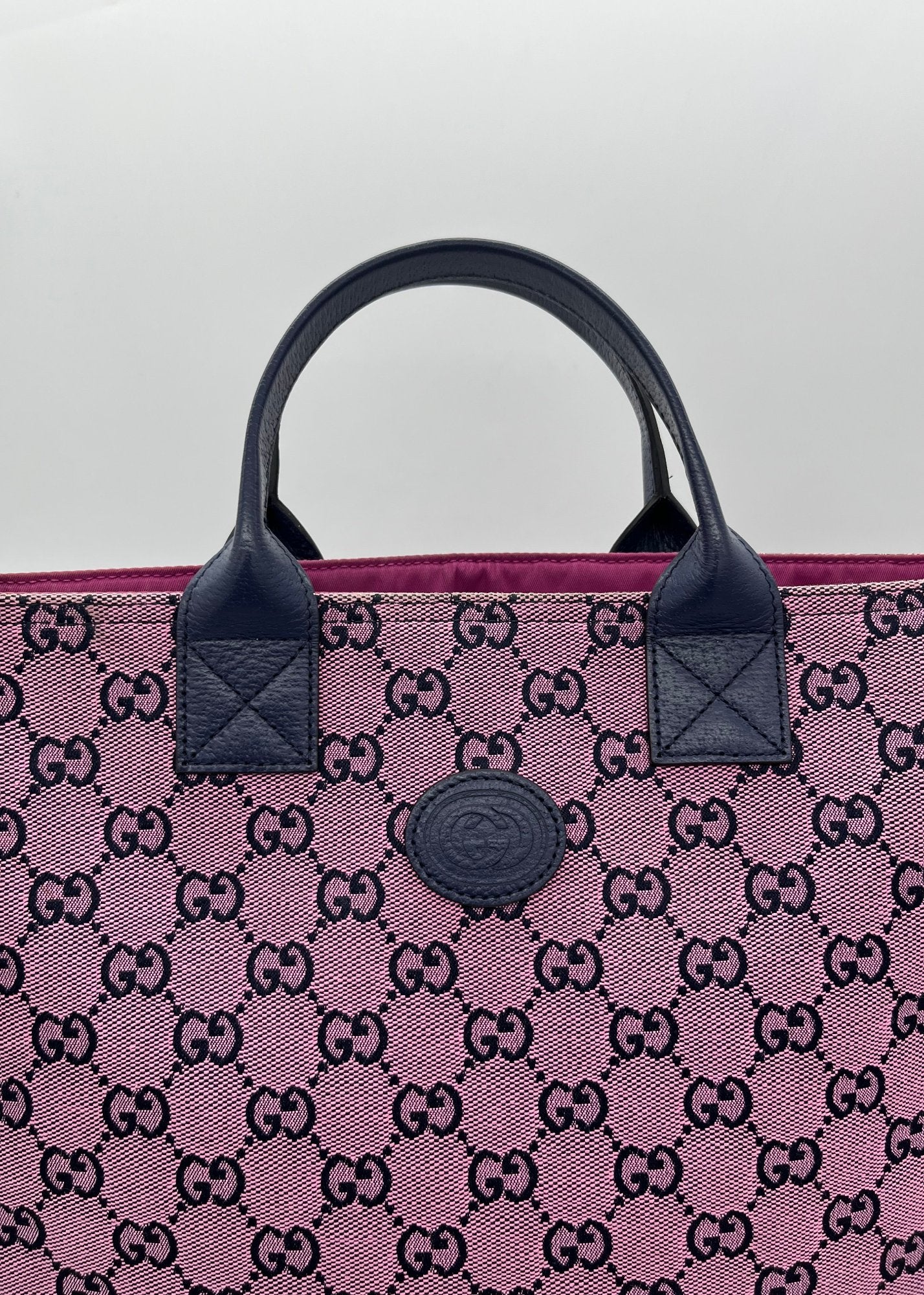 Gucci Borsa Shopper Tote in pelle e tela GG Supreme Rosa