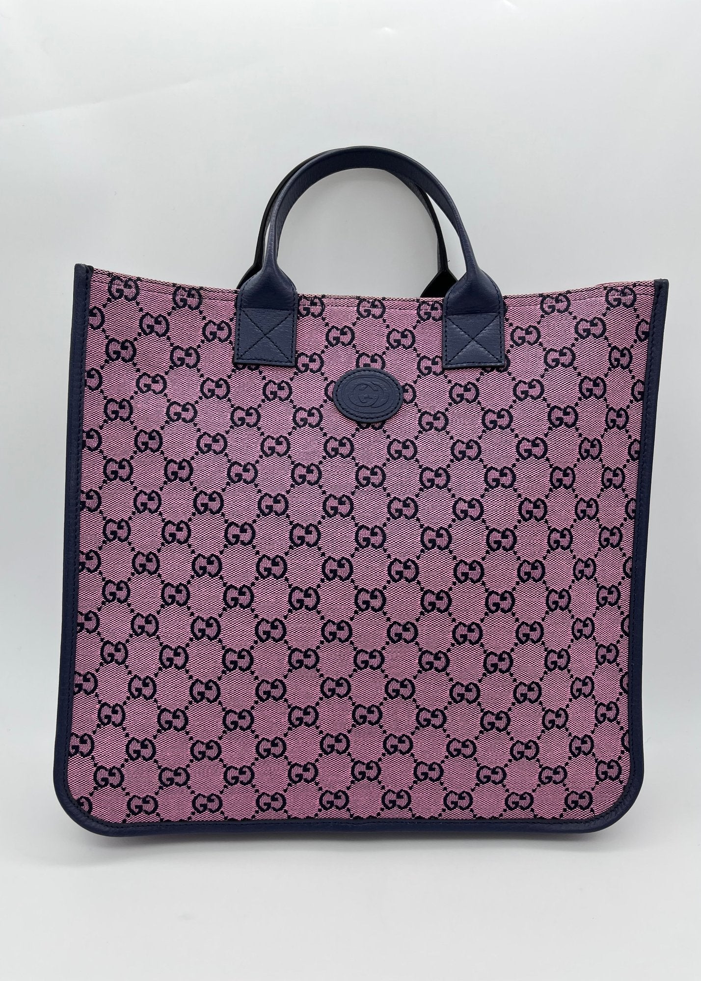 Gucci Borsa Shopper Tote in pelle e tela GG Supreme Rosa