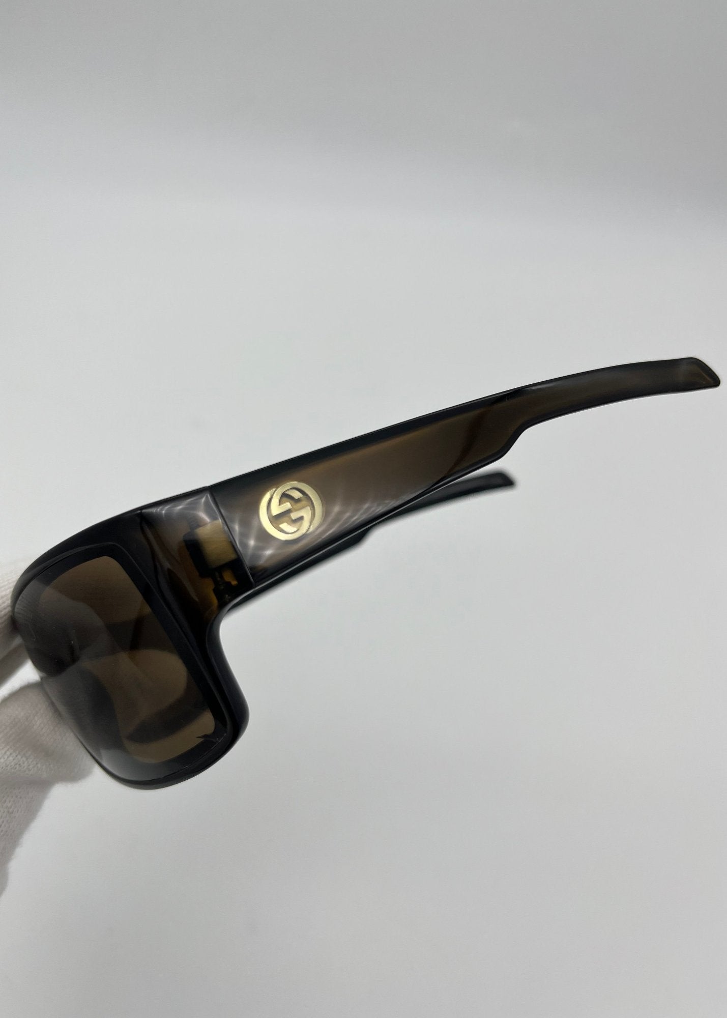 Gucci Occhiali da Sole Vintage Mascherina Marrone