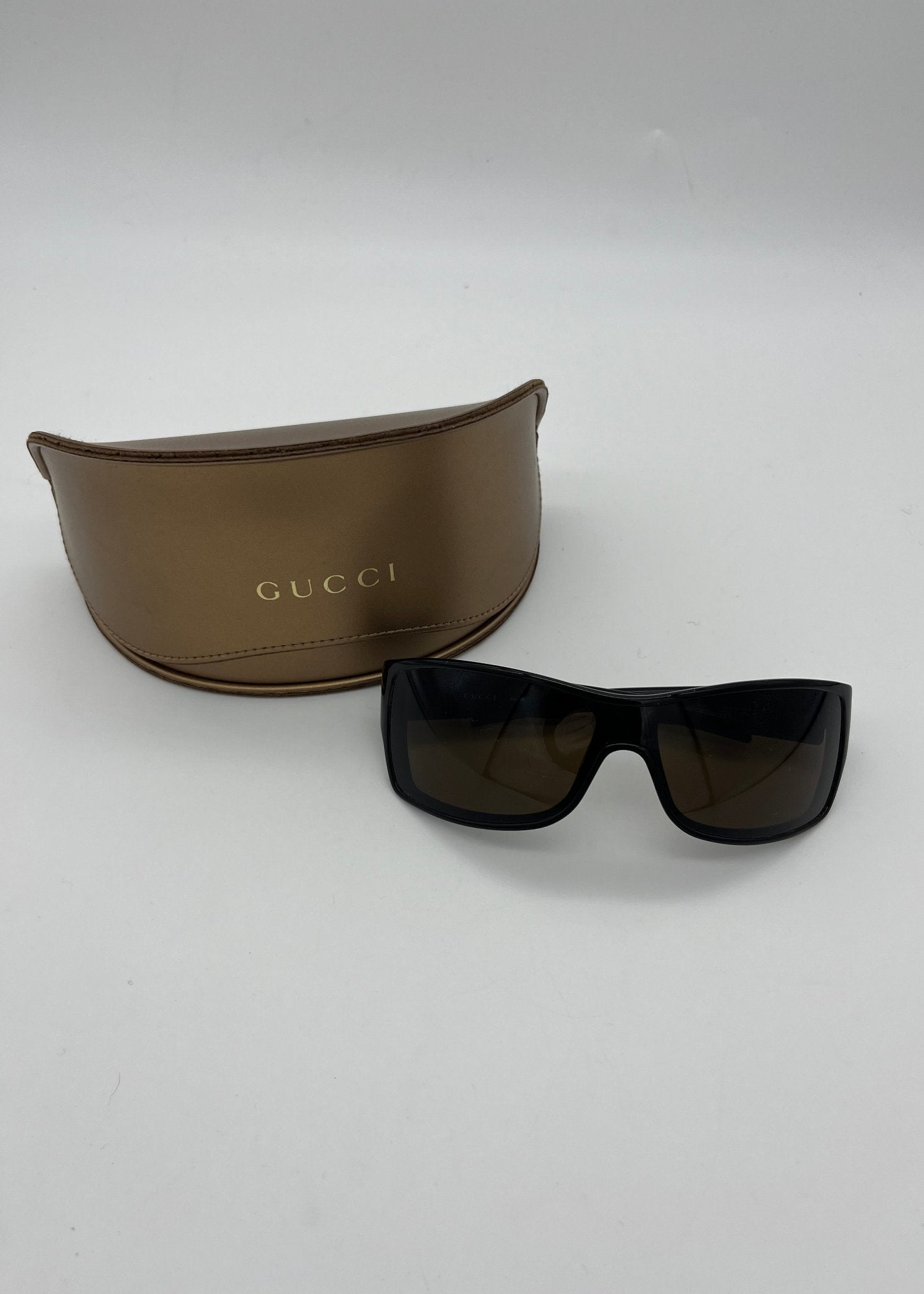 Gucci Occhiali da Sole Vintage Mascherina Marrone