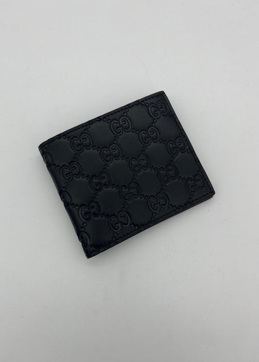 Gucci Portafoglio GG Bi Fold in Pelle Nero