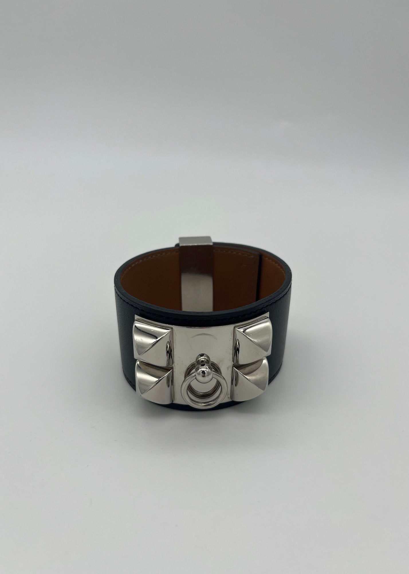 Hermès Bracciale Collier de Chien in Pelle Nero