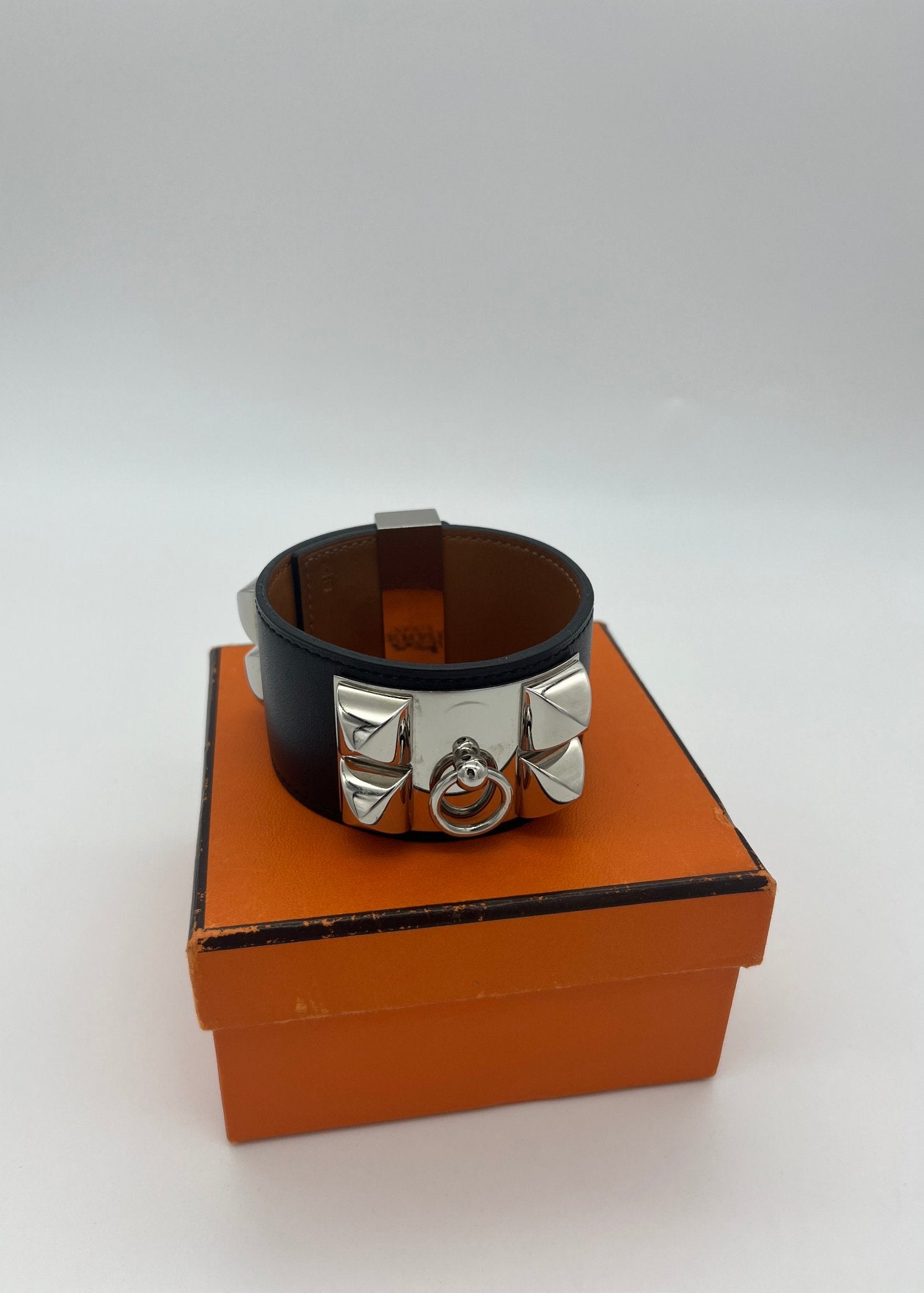 Hermès Bracciale Collier de Chien in Pelle Nero