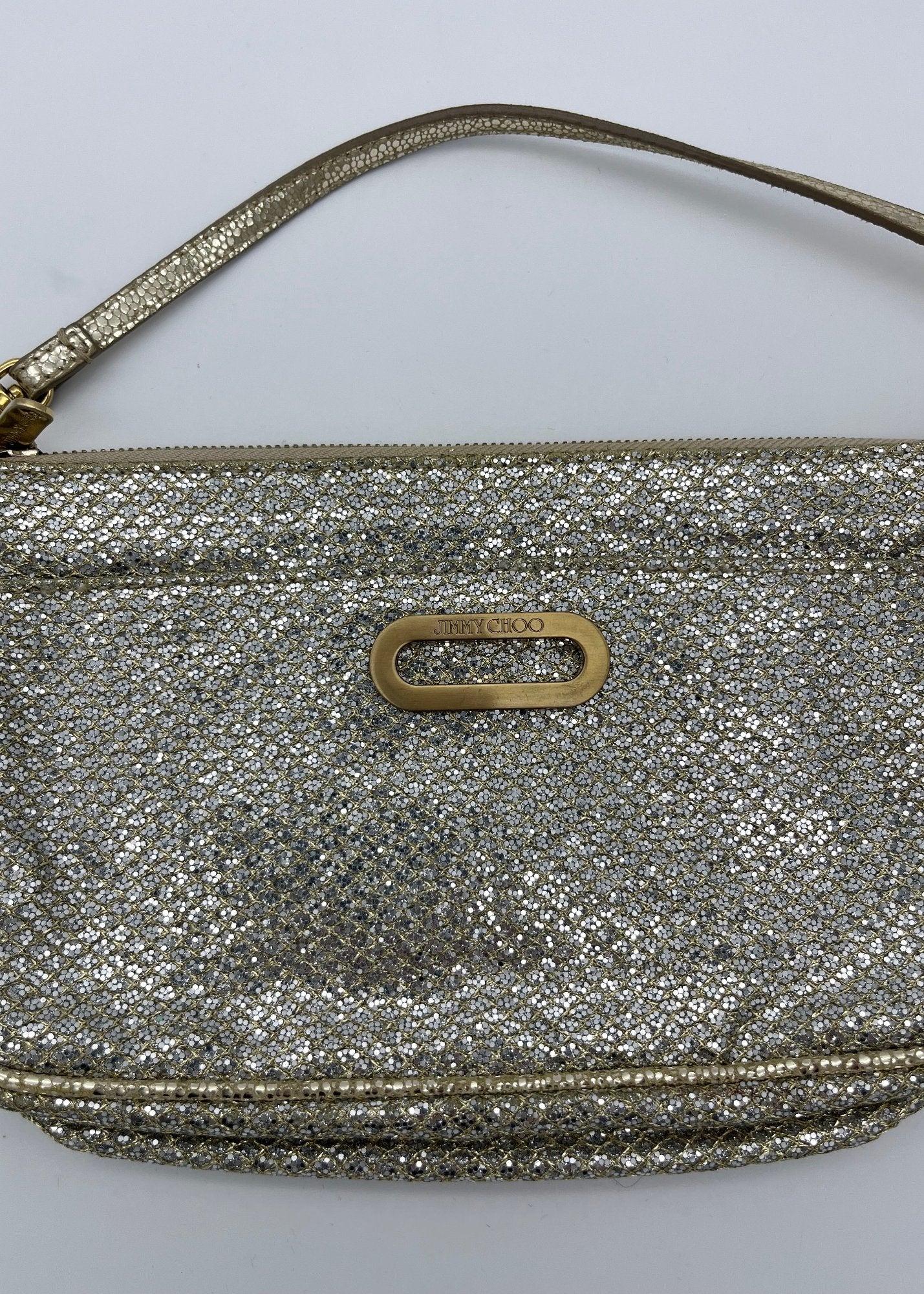 Jimmy Choo Borsa Vintage Mini Glitterata Oro e Argento