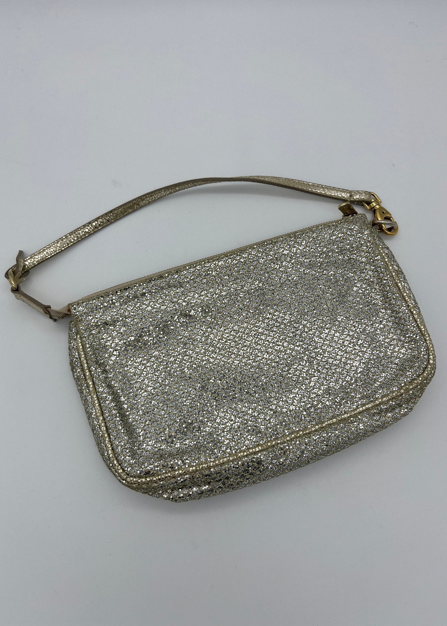 Jimmy Choo Borsa Vintage Mini Glitterata Oro e Argento