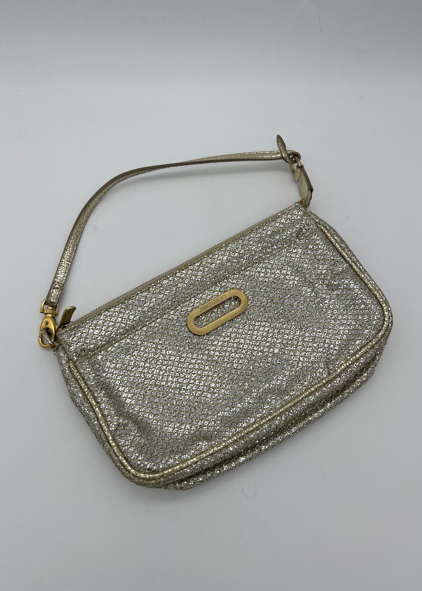 Jimmy Choo Borsa Vintage Mini Glitterata Oro e Argento