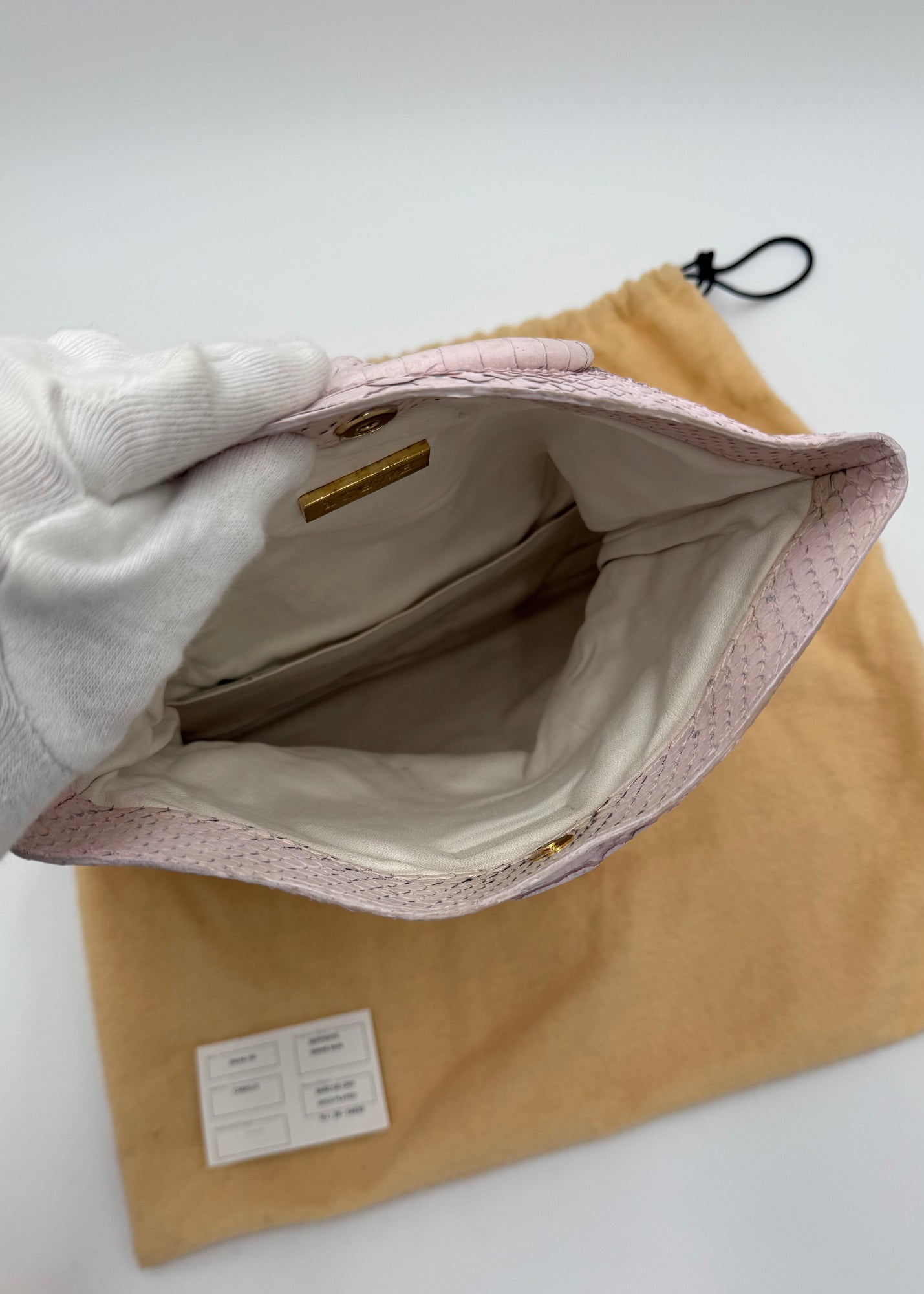 Loewe Pochette Vintage in Pelle di Pitone Rosa