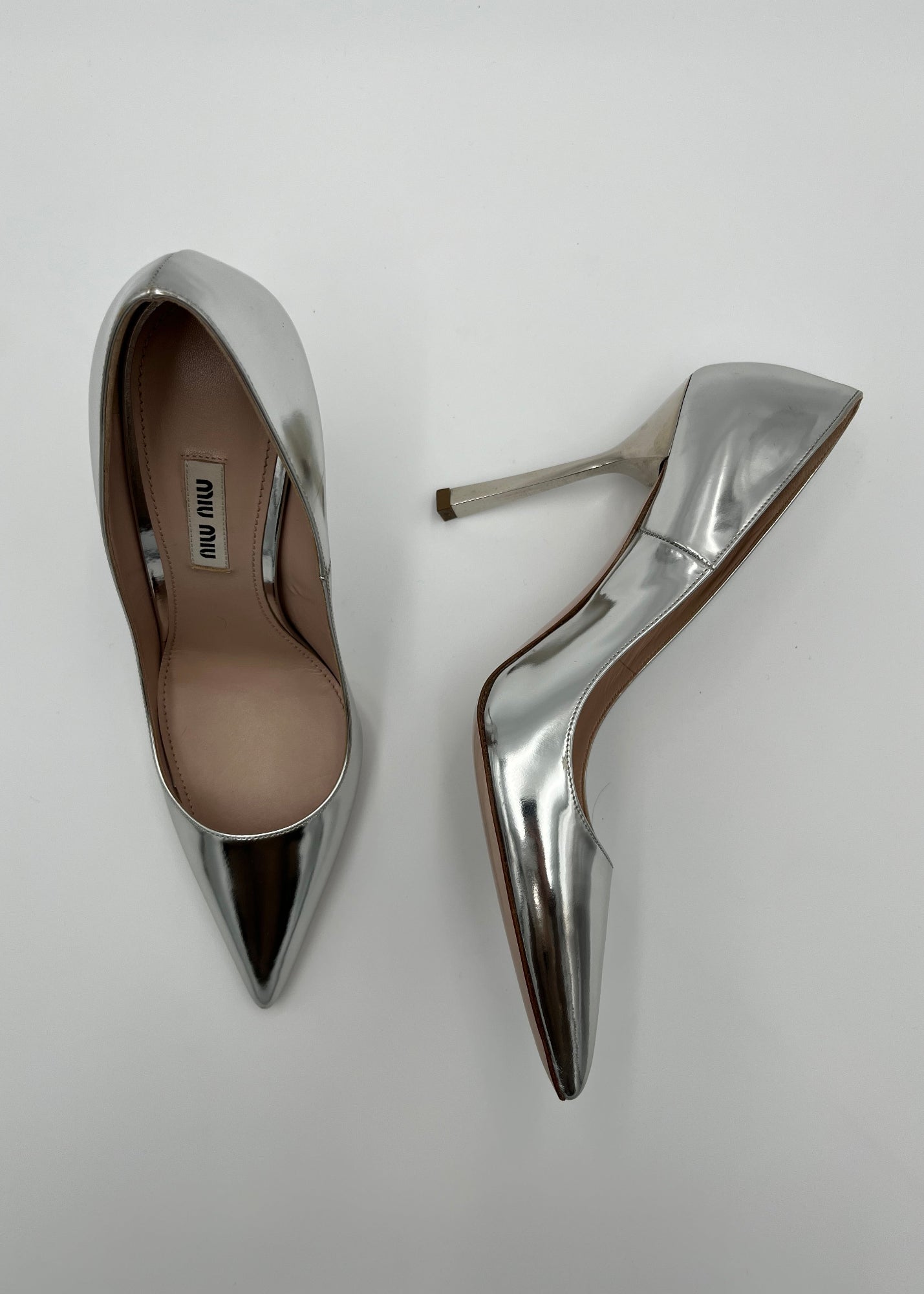 Miu Miu Décolleté in Pelle Argento