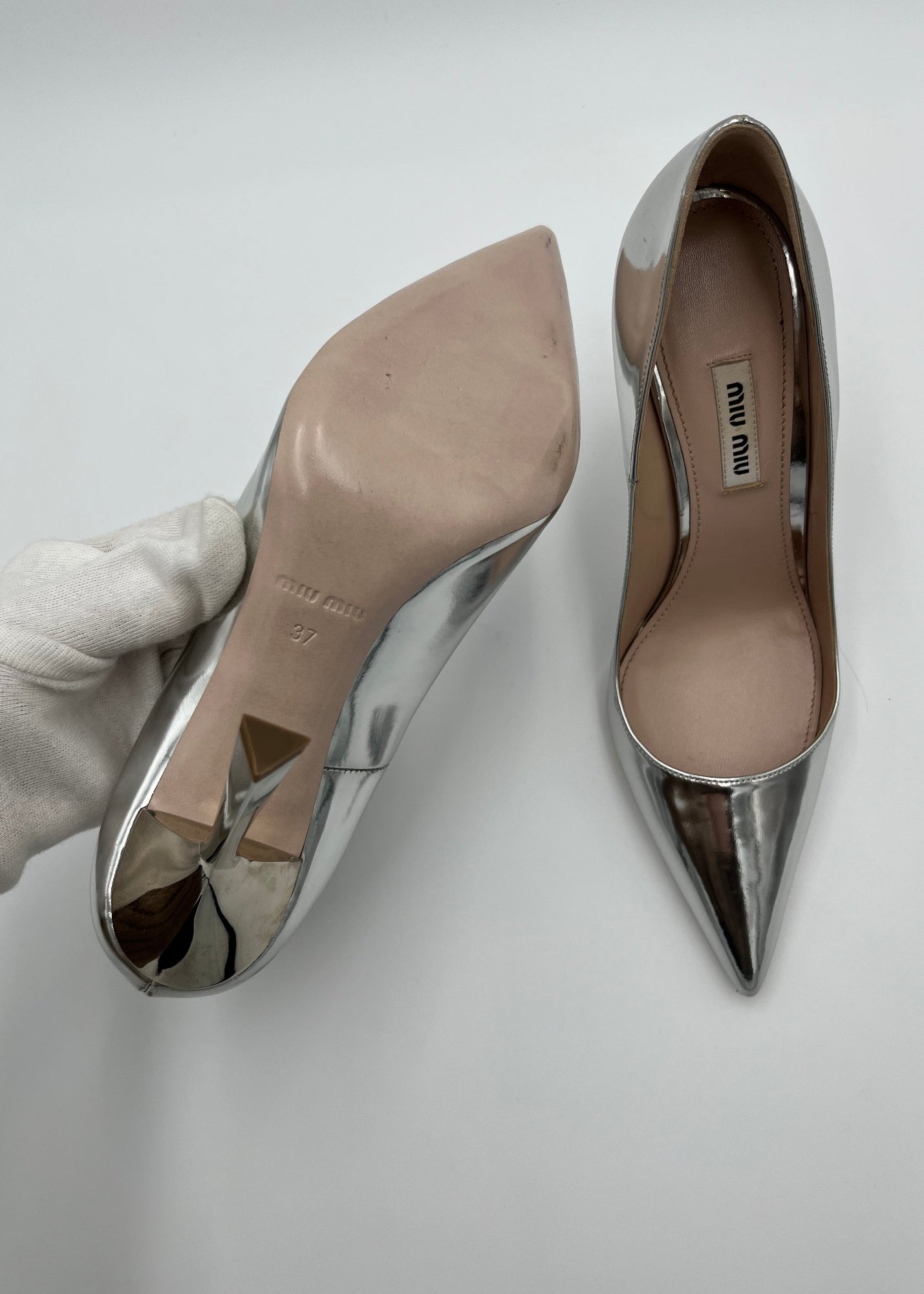 Miu Miu Décolleté in Pelle Argento