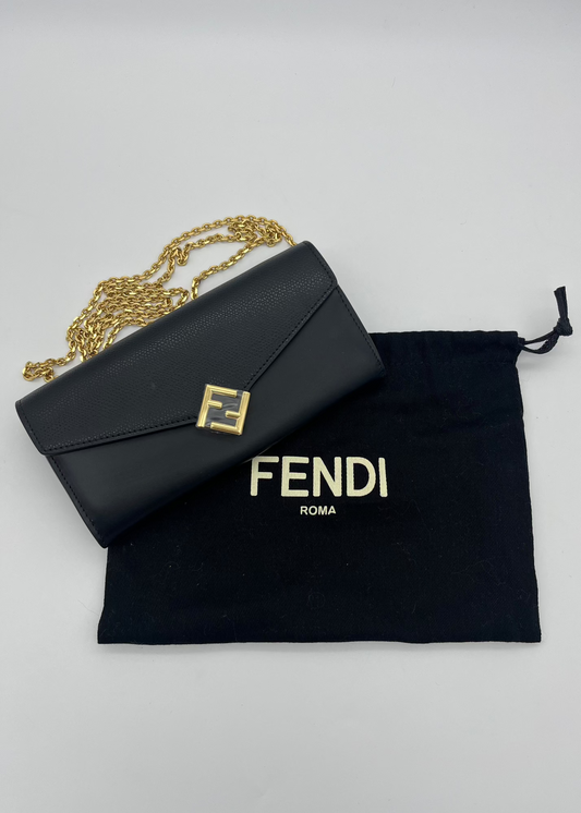 Fendi Continental With Chain FF Diamonds