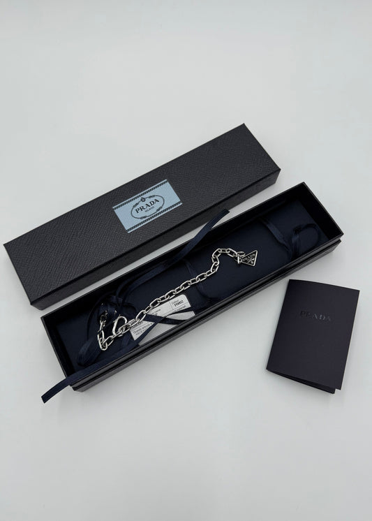 Prada Bracciale a Catena Regolabile Argento