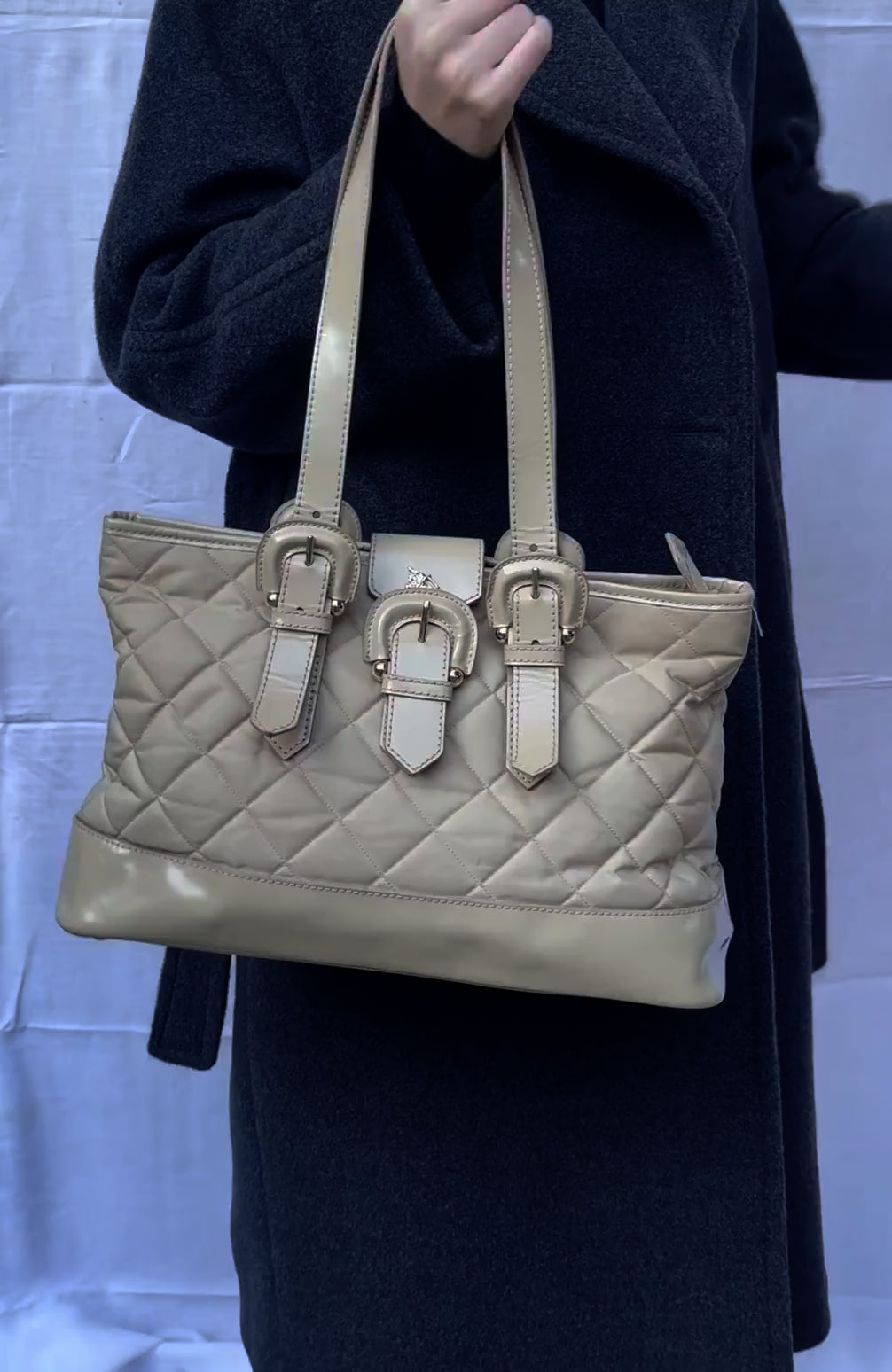 Burberry Borsa Tote a Spalla Vintage Beige