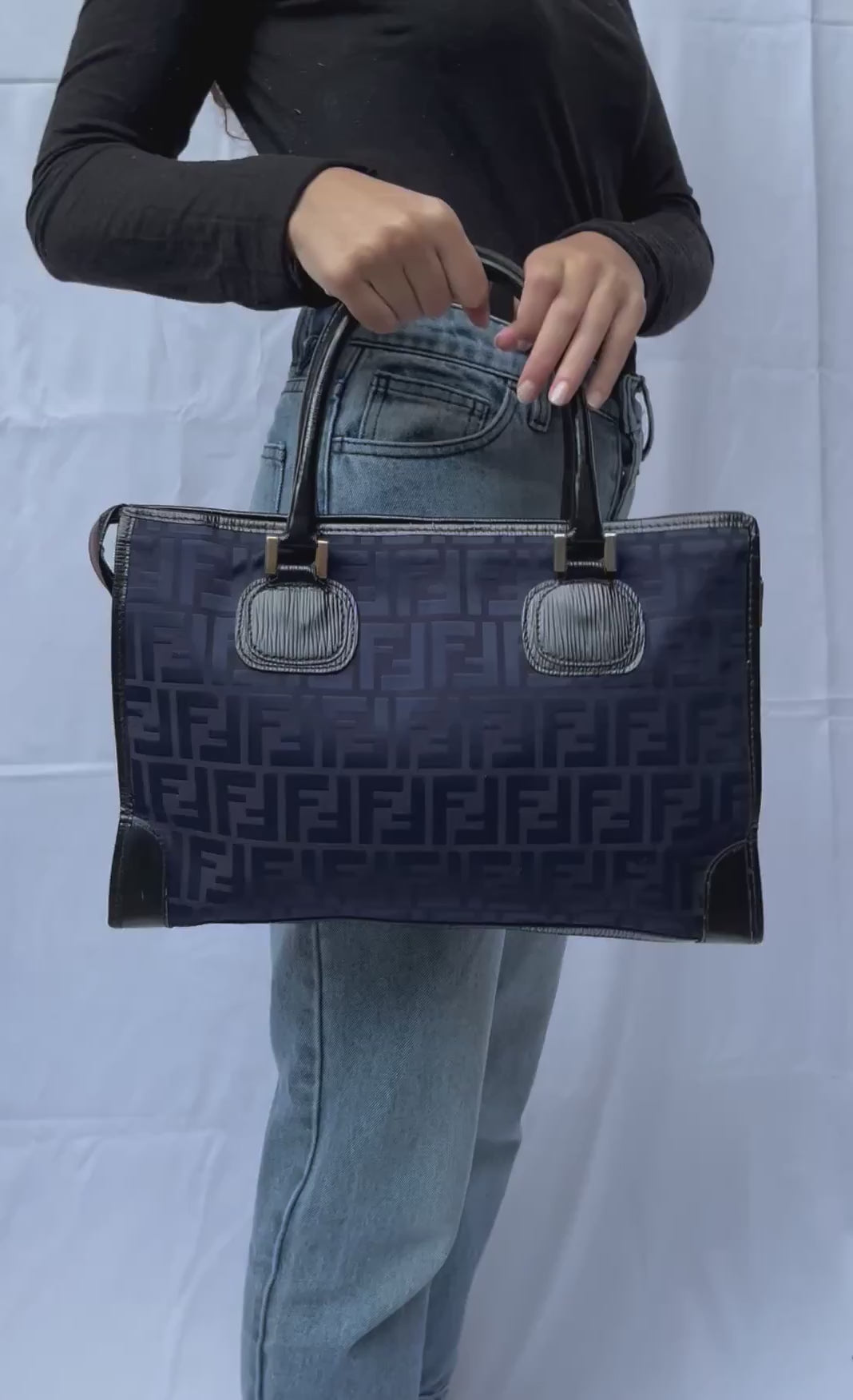 Borsa Fendi Zucca Blu Vintage