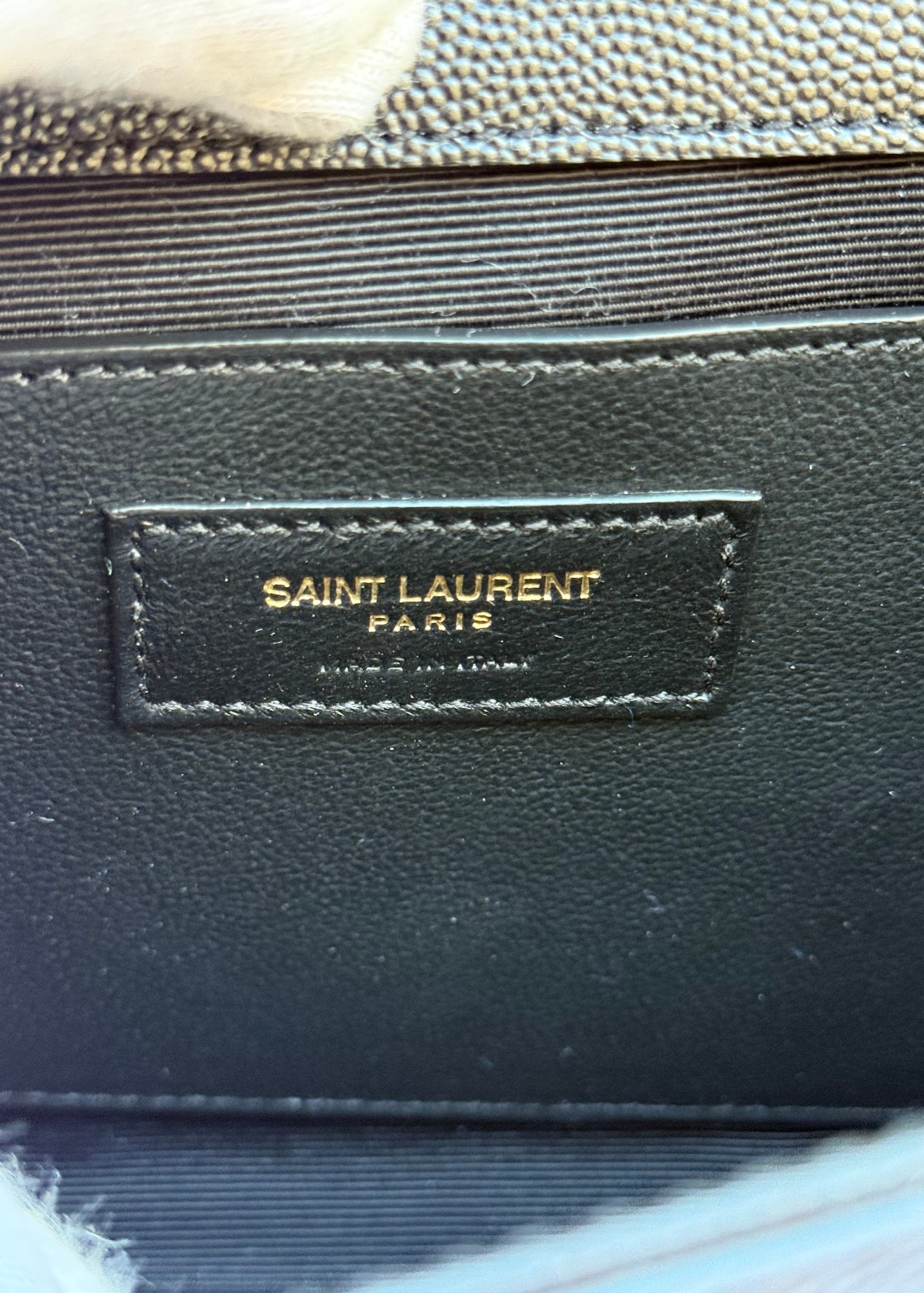Saint Laurent Borsa Kate in Pelle Grain de Poudre Media Nera