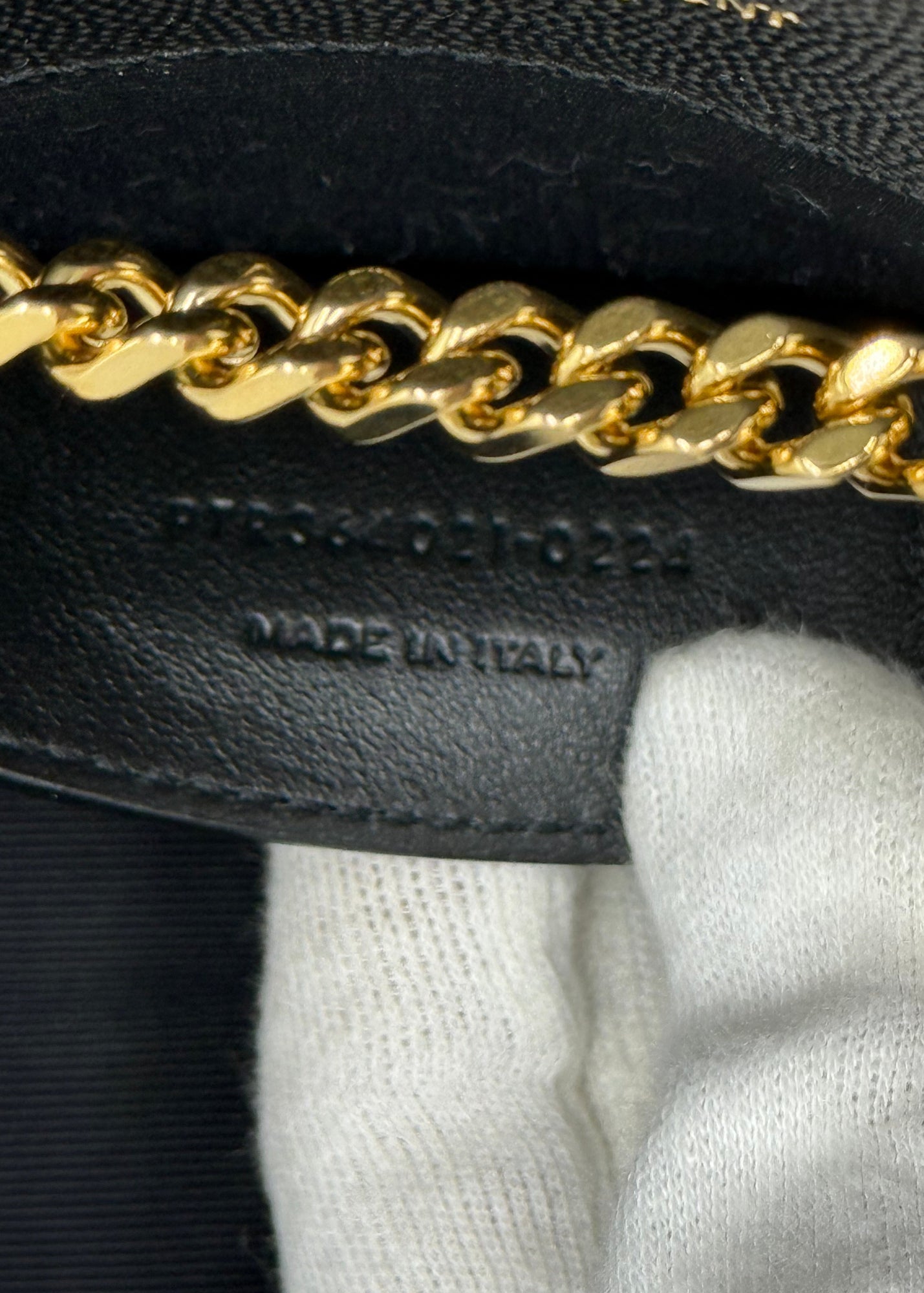 Saint Laurent Borsa Kate in Pelle Grain de Poudre Media Nera